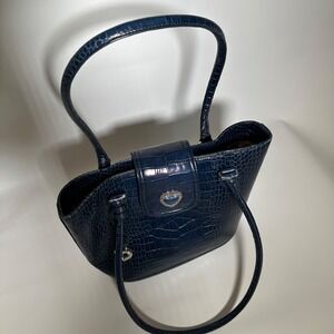 Authentic Brighton‎ Blue Leather crocodile embossed Woman's Handbag Purse